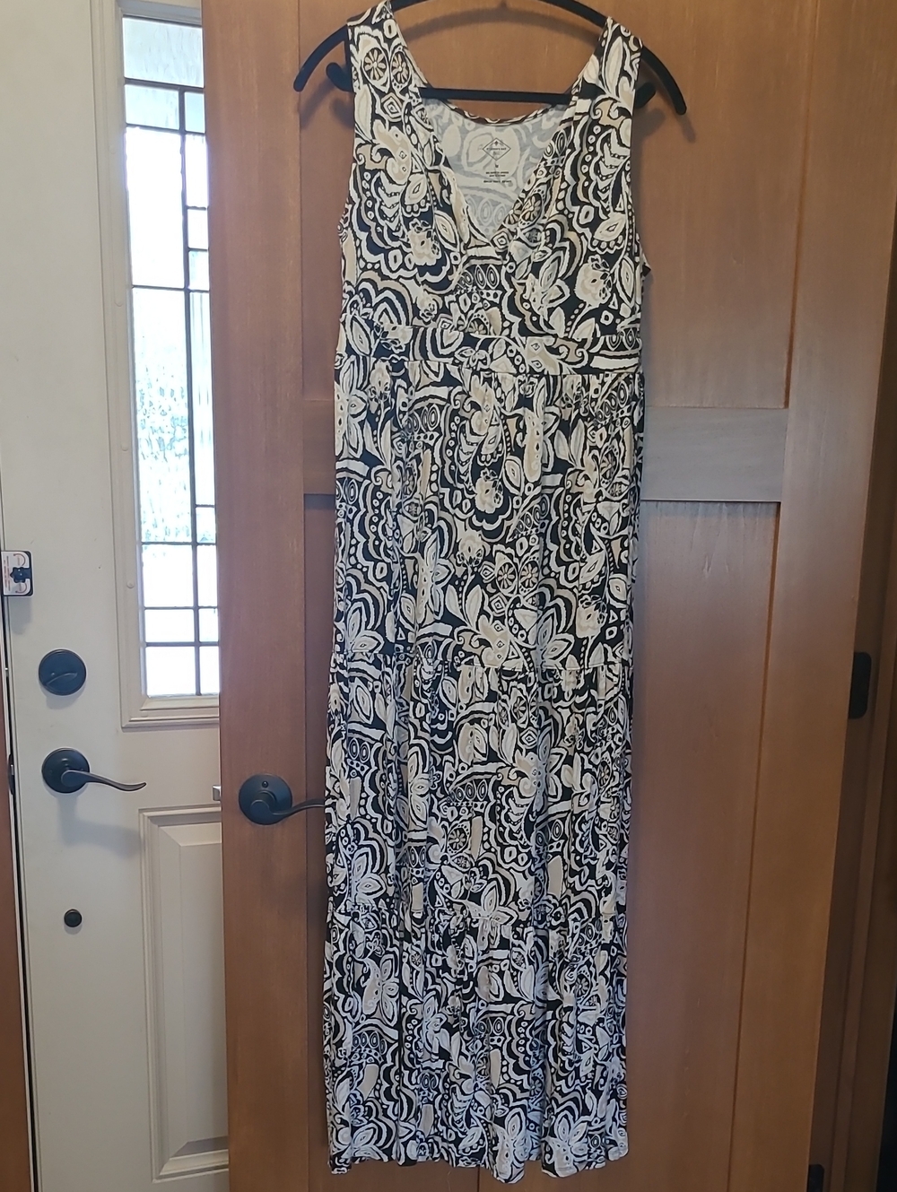 St. John's Bay Black & White Paisley Floral Maxi Dress